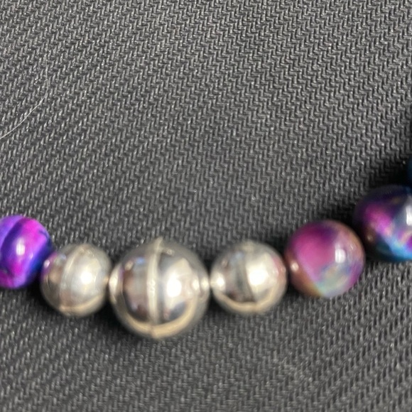 Hand Crafted Unique Earth “One of a Kind “Galaxy Tiger Eye Choker. - Picture 3 of 6